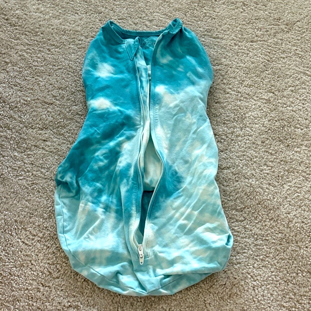 Blue Tie-Dye Zip-Up Swaddle